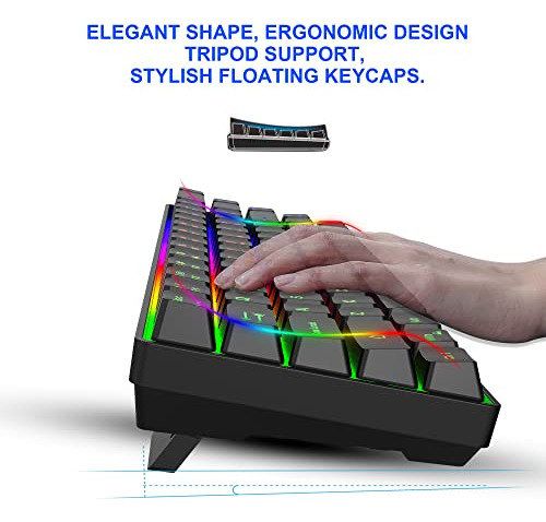 Snpurdiri 60% Wireless Gaming Keyboard And Mouse Combo, Bate