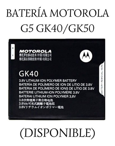 Batería Motorola G5 Gk40 /gk50.