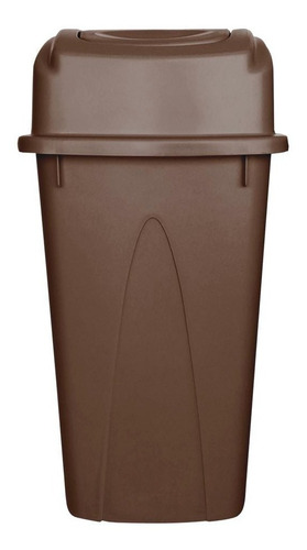 Bote De Basura 65l Tapa Balancín Lateral Color Caf