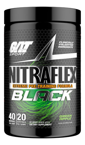 Nitraflex Black Gat Sport Pre Entreno 40/20 Porciones