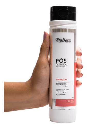 Kit 1 Shampoo Pós Quimica + 1 Leave In Pós Quimica Vita Derm