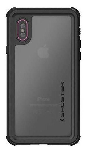 Funda Para iPhone X 10 Con Protector Impermeable Marco Rosa 