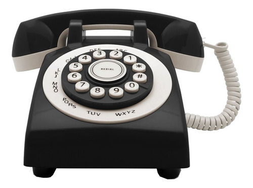 Teléfono Gato Retro Phone 70' fijo - color negro