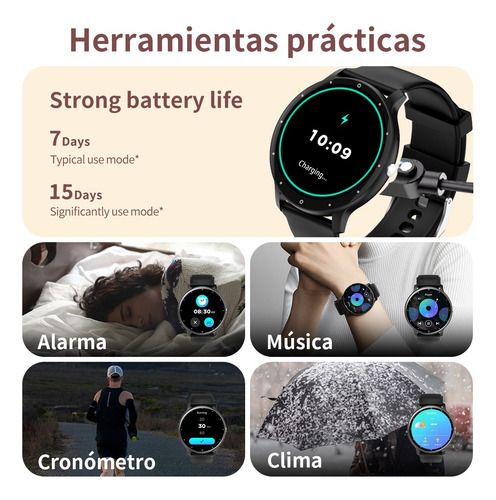 Reloj Inteligente Morein R2 Fitness Salud Voz Asistente Ip68 Blanco Correa De Silicona Negro Negro