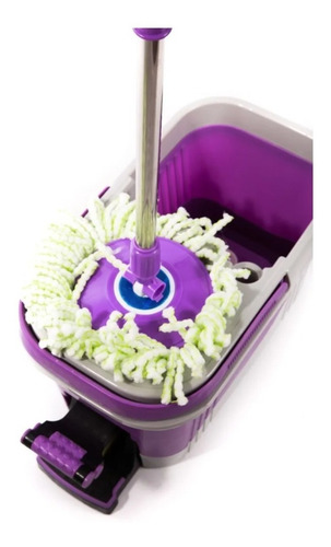 Balde Con Pedal Trapeador Giratorio Centrifugo Acero 2 Mopas