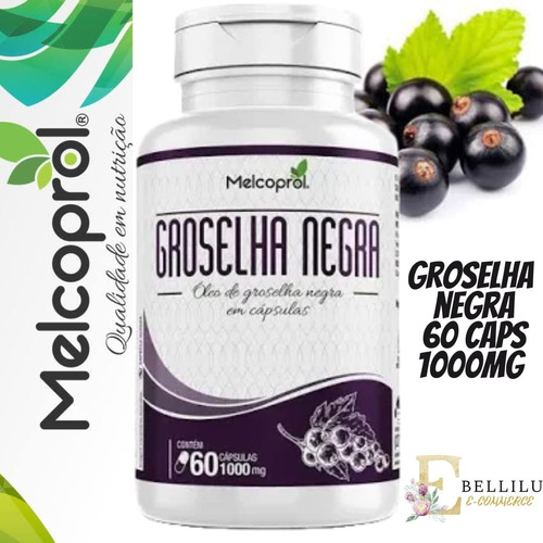 Óleo De Groselha Negra Em Cápsulas 1000mg Melcoprol 60 Caps