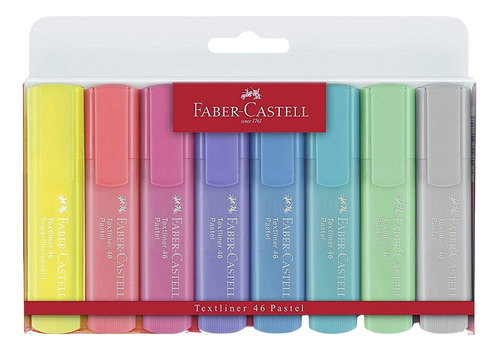 Set 8 Marcadores Fluorescentes Color Pastel Faber Castell