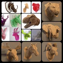 Comprar Vectores 3d Cabezas De Animales Corte Láser Cnc X072