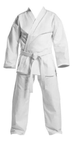 2x Karategui Con Cinturón Blanco  Artes Marciales