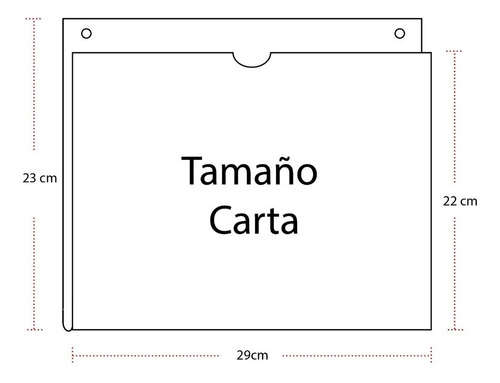Porta Hojas De Acrílico 3mm Carta 10 Piezas Horizontal