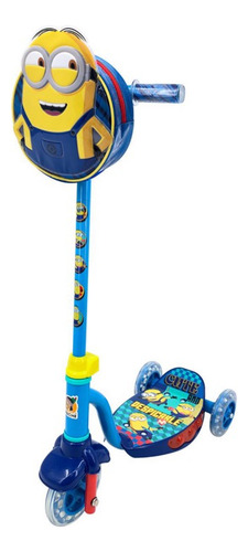 Scooter Para Niño Minions Con Luces Marca Apache Azul Minions