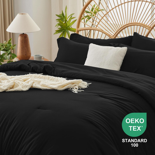 Juego De Edredón King Size Cosy Moment - Negro, Juego De 7