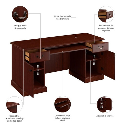 Bush Furniture Arlington Escritorio Para Computadora Con