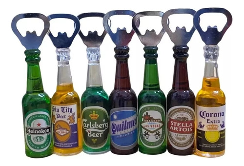 Destapador Botella Cerveza Souvenir Abridor Botellitas X5 Un Color Surtido
