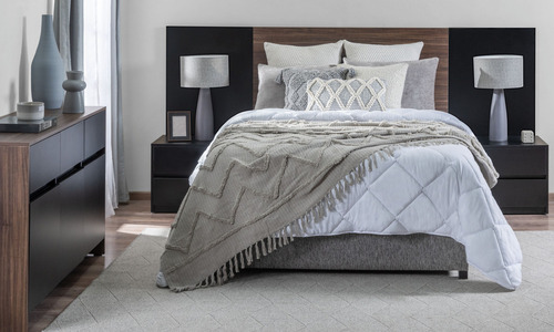 Cabecera Flotante Matrimonial Para Cama Diseño Moderno Color Nogal Británico