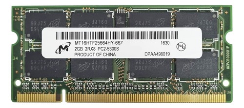 Memória Ram Micron Notebook 2gb Pc2-5300s Ddr2-667mhz 200pin