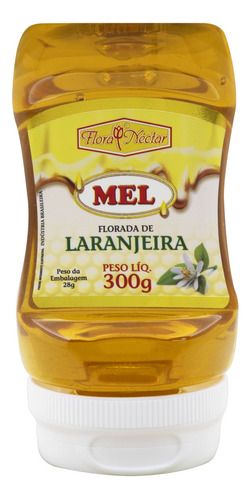 Mel líquido Flora Néctar Florada de Laranjeira en squeeze sem glúten 300 g 