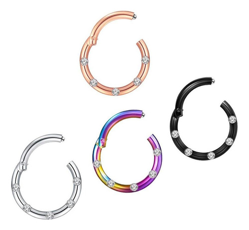16g Anillo De Nariz De Acero Septum Clicker Helix Pendientes