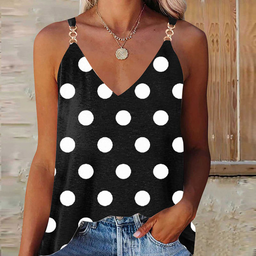 Blusa Sin Mangas Casual De Verano C Para Mujer Con Cuello En