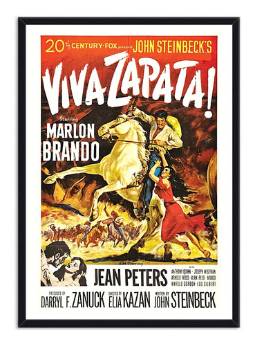 Cuadro Decorativo Afiche Enmarcado Película Viva Zapata 1952