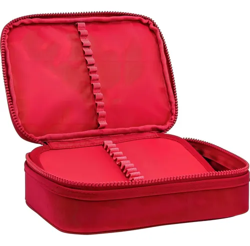 Estuche cuadrado Tilibra para 100 bolígrafos escolares Académie, color cereza cereza