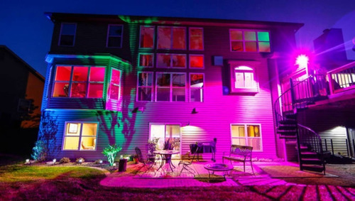 Imagen 3 de 8 de Reflector Led Rgb 50w Exterior Ip65 16 Colores Slim - 220v