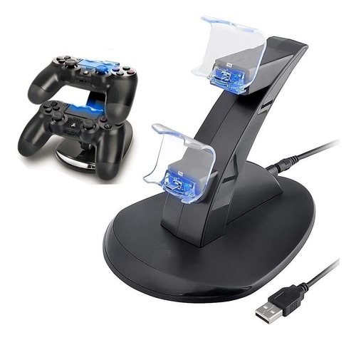 Base De Carga Doble Compatible Con  2 Joysticks Ps4