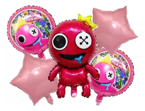 Kit 5 Globos Fiesta Infantil Rainbow Friends