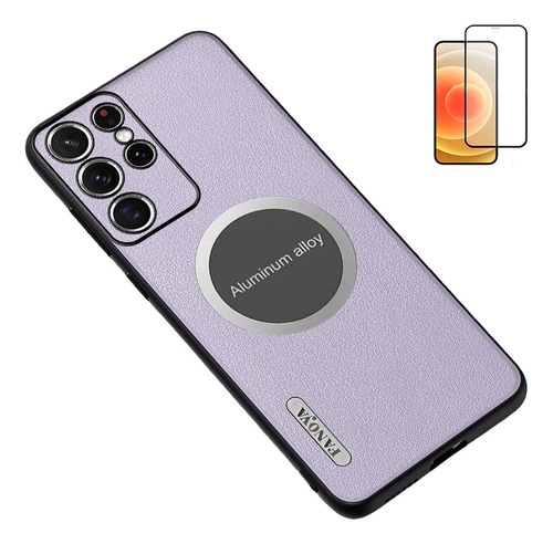Funda Para Samsung S24 Plus Ultra Cuero Liso Magnético+mica