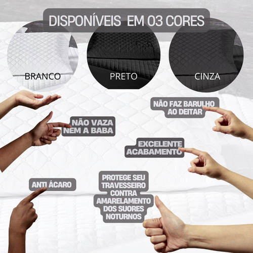 2 Fronhas Impermeável Zíper Anti-ácaro Não Faz Barulho Capa