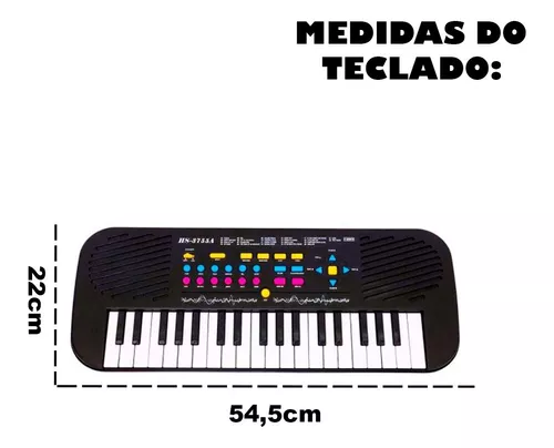 Teclado C/microfone Infantil Iniciante 22 Músicas 37 Teclas