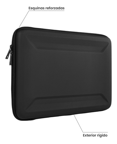 Funda Hardshell Para Notebook 13-14 Negro Levo Negro