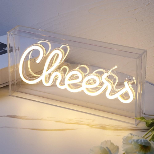 ~? Usb Led Desk Lightbox Cheers Sign 3d Neon Light Up Sign F