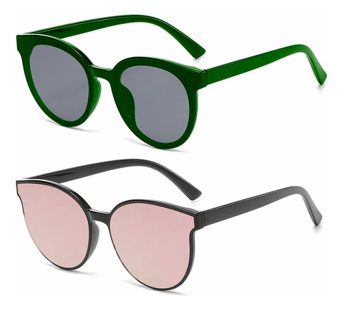 Hxs 2 Pack Cat Eye Sunglasses For Women Men - Trendy Oversiz