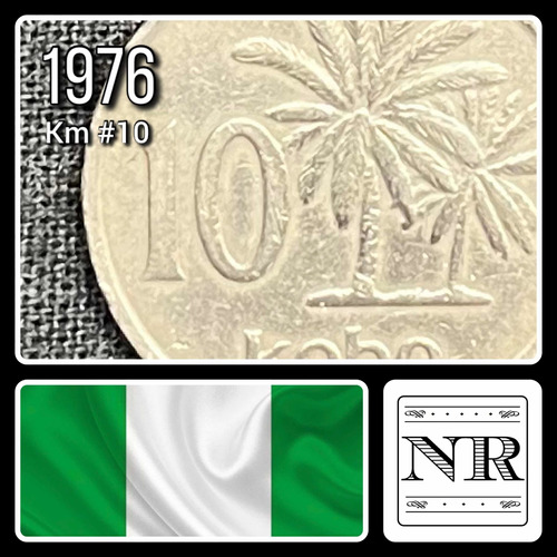 Nigeria - 10 Kobo - Año 1976 - Km #10.1 - Palmeras