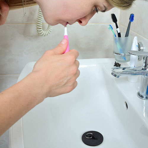 Juego De Tapones De Goma Para Lavabo Con Anillo Colgante Par