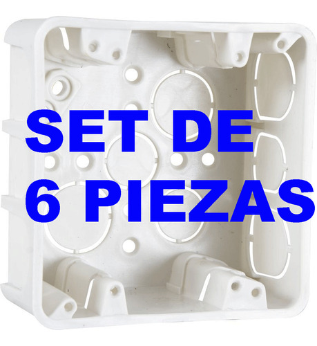 Caja Cajetín 4x4 Blanco 6 Piezas Conduit Sin Tapa Pvc
