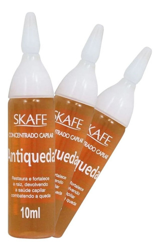 Kit 3 Ampolas Tratamento Capilar Anti-queda Skafe 10 Ml Wxz