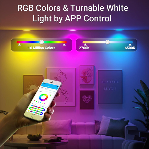 Luces Empotrables Inteligentes Rgb De 6 Pulgadas Con Control