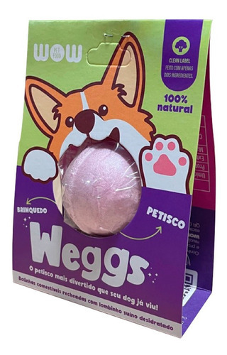 Petisco Natural Bolinha Comestível C/ Lombo Suíno Weggs Wow