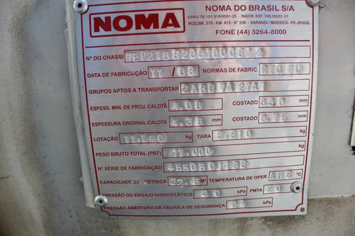 Bi-tanque Noma Noma 2008/2009 Multi Setas Primeira Carreta