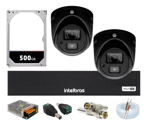 Kit Intelbras 2 Mini 3220d C/áudio Dvr 4ch 3004c Fullhd C/hd