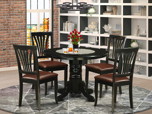 East West Furniture Shelton - Juego Moderno De 5 Piezas Que 