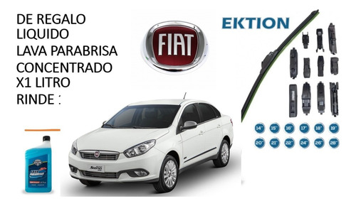 Kit 2 Escobillas Delanteras Flex Goma Fiat Grand Siena 12/17