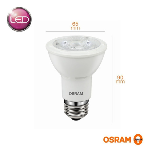 Osram Par 20 LED Dimerizavel de 7 W, 220 V, 3000 K, E27