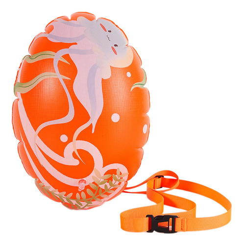 Boya De Natación Inflable, Bolsa Flotante De Medusa Naranja