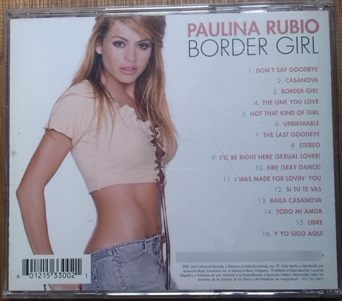 Cd Paulina Rubio - Border Girl - Original (Usado)