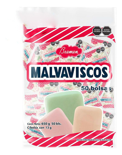 Bombon Bremen Malvavisco Mini Surtido De Colores 50 Piezas