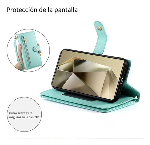 Funda Para Oppo Reno 12 Pro 5g/reno 12f 4g/reno 13 5g De Piel Con Solapa Y Cierre Tipo Cartera Con Correa De Muñeca Desmontable