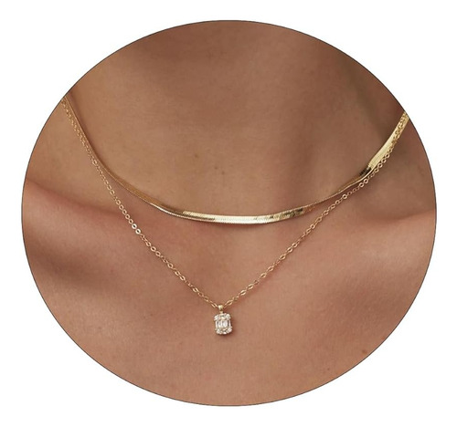 Viromy Collares De Oro Con Diamantes Para Mujer Collar De En